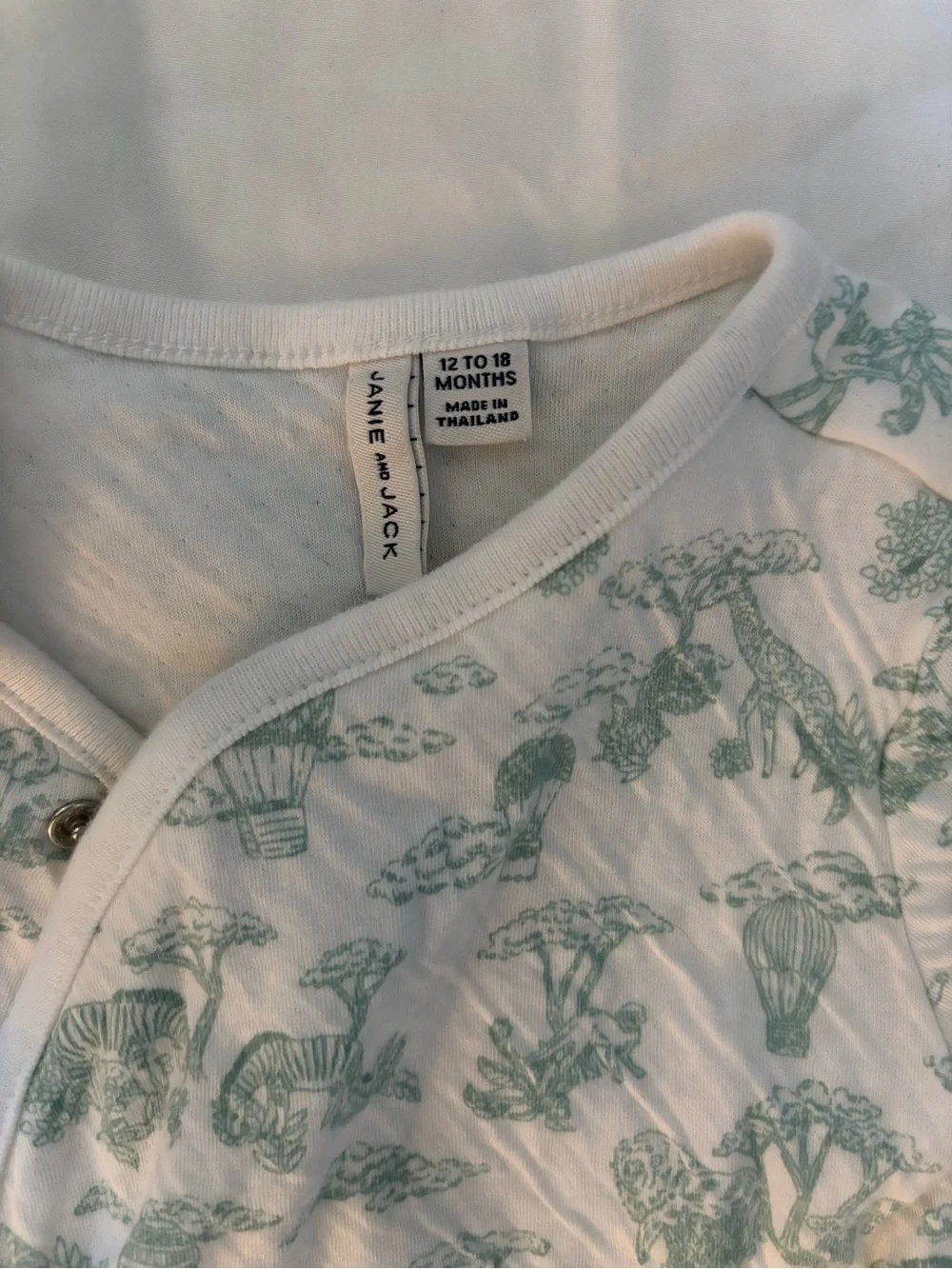 Unisex Infant Green Printed Kimono Style Wrap Top - Janie & Jack